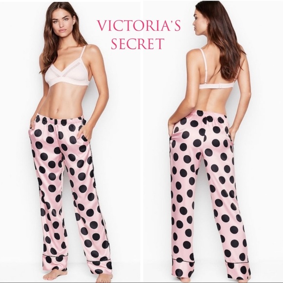 Victoria's Secret Other - Victoria’s Secret Polka Dot Satin Silky PJ Pant